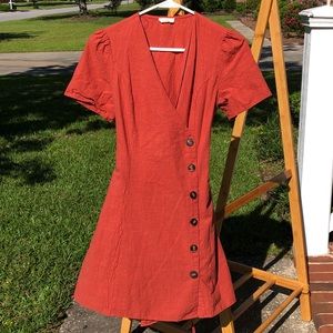 🚫SOLD vintage linen wrap minidress🍁
